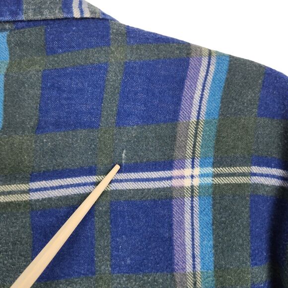 Christopher Hart Shirt Mens 2XL Blue Plaid Ranch Barn Lined Shacket Jacket - Picture 12 of 14